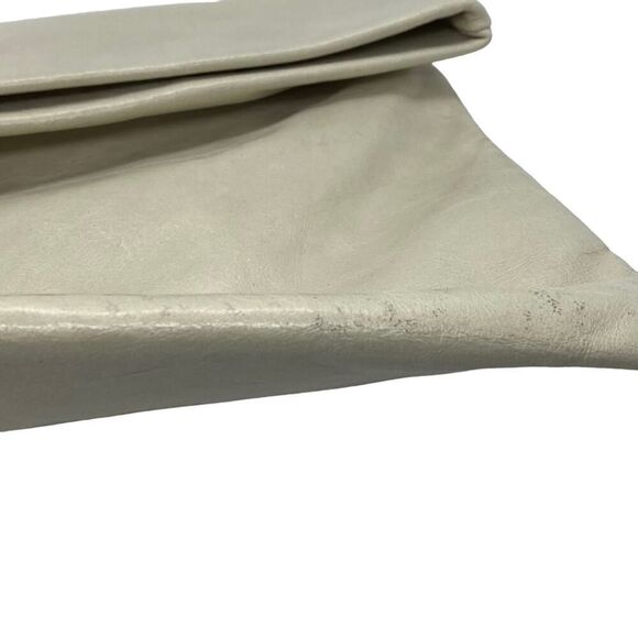 Gianni Chiarini Cream Leather Clutch Shoulder Bag Italy Minimalist Understated - Picture 4 of 13